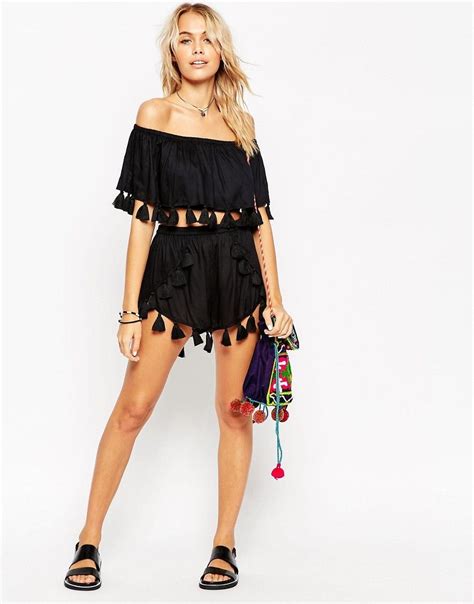 Asos Fringed Tassle Beach Short Co Ord At Beachwear Women