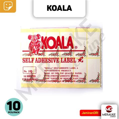 Jual Label Stiker KOALA Corak 103 121 Shopee Indonesia