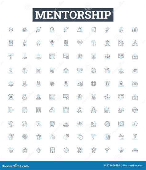 Mentorship Vector Line Icons Set Mentor Mentee Guidance Support