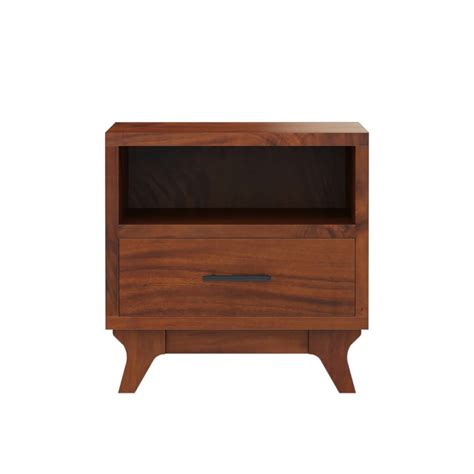 Live Edge Solid Acacia Wood Bedside Table Kalyanam Furniture