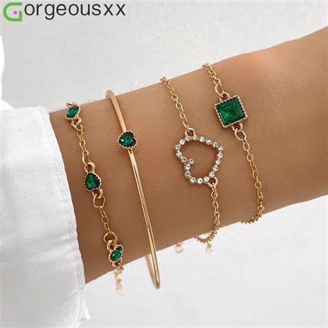 Unids Set Nueva Moda Vintage Bohemio Cadena Bangle Sets Para Mujeres