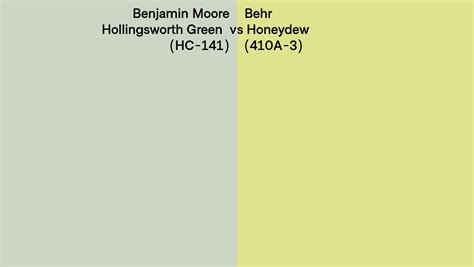 Benjamin Moore Hollingsworth Green HC 141 Vs Behr Honeydew 410A 3