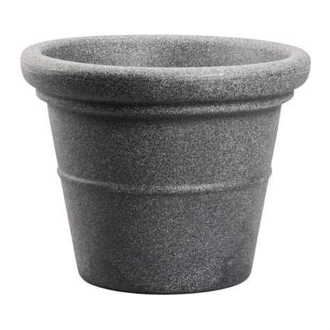 HC Companies Terrazzo Round House Planter Pot With Heavy Rim Granite