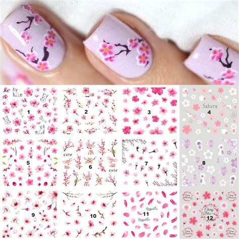 Cherry Blossoms Nail Art Japanese Tree Sakura Nail Water Etsy