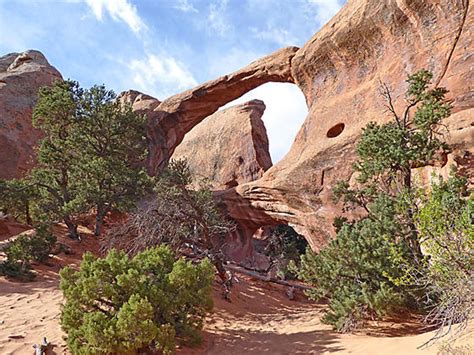 Detailed Description Of Double O Arch In Arches National Park Near Moab Utah