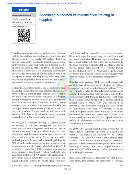 (PDF) Assessing outcomes of resuscitation training in hospitals