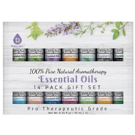 14 Pack Of 100 Pure Essential Aromatherapy Oils Pursonic