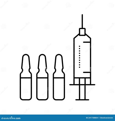 疫苗注射器线图标矢量图黑色插图 向量例证 插画 包括有 技术 线性 图标 排行 查出 例证 241738804