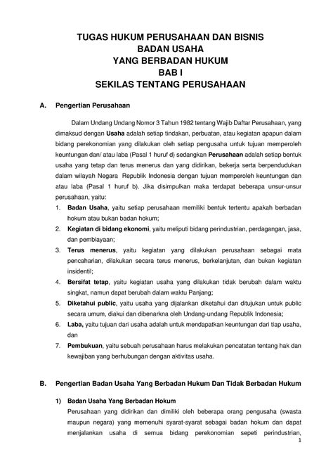 Pengertian Perusahaan Pengertian Badan Usaha Yang Berbadan Hukum