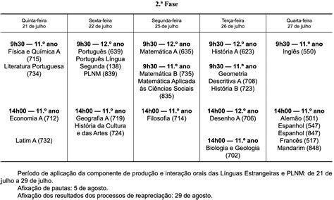 Calend Rio Escolar E De Exames Ano Letivo