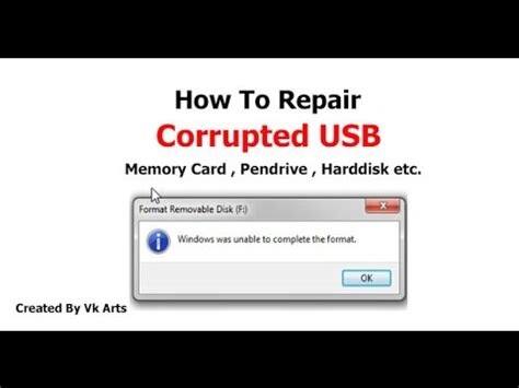 How To Repair Corrupted Usb Memory Card Pendrive Harddisk Etc