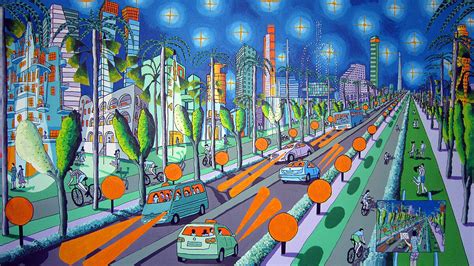 Naive Art Paintings Urban Artworks Naife Painting By Raphael Perez