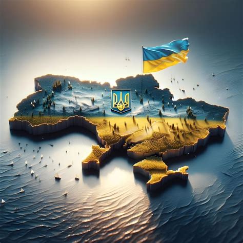 Premium Photo Ukraine Map With Waving Flag Of Country Realistic Photo