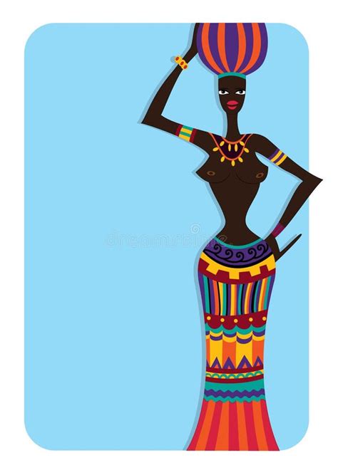 Silhouette Of Dancing African Woman Stock Vector Illustration Of