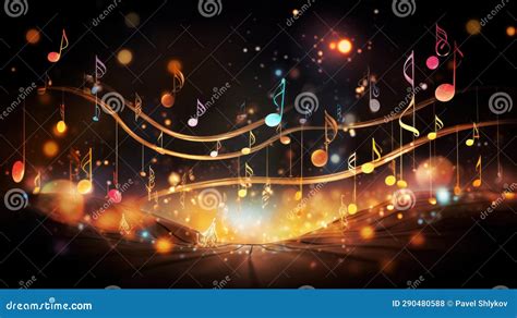 Colorful Musical Notes and Sheet Music, Artistic Illustration Stock ...