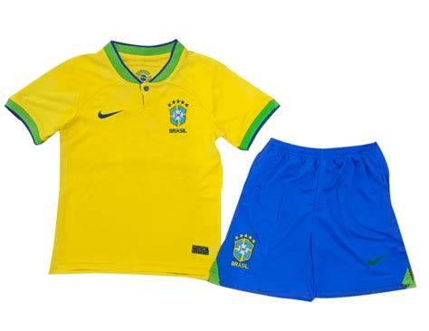 Brasil Kit Infantil Uniforme Titular Copa Do Mundo