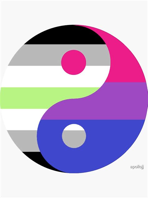 Yin Yang Agenderbisexual Pride Sticker For Sale By Apollojj Redbubble