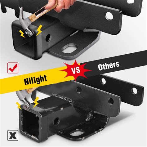 Nilight Inch Rear Bumper Tow Trailer Hitch Receiver Kit Compatible