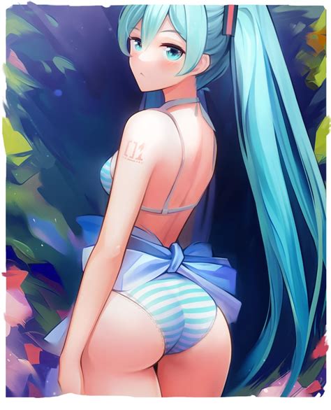 Rule 34 1girls Aqua Eyes Aqua Hair Ass Ass Focus Big Ass Big Butt