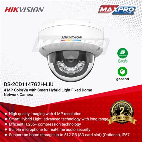 Jual Ds Cd G H Liu Hikvision Ip Mp Colorvu Hybrid Audio Dome