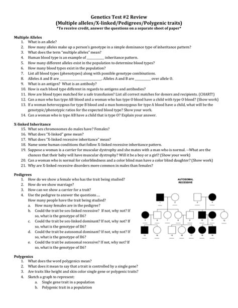 Genetics Test 2 Review