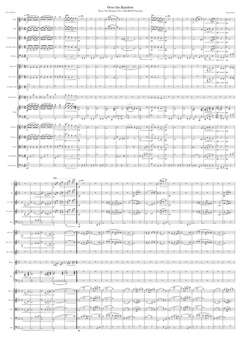 Over The Rainbow Muny Version Sheet Music For Piano Flute Oboe