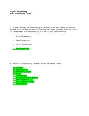 Sophia Accounting Unit 2 Milestone 2 Part 2 Docx Sophia Accounting