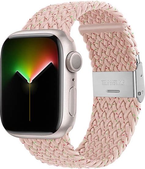 Braided Nylon Roze Dots Band Geschikt Voor Apple Watch Mm Mm