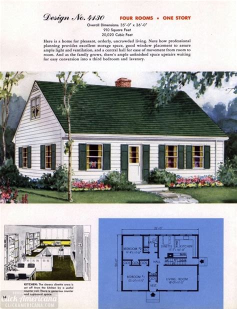 150 Vintage 50s House Plans Used To Build Millions Of Mid Century Homes