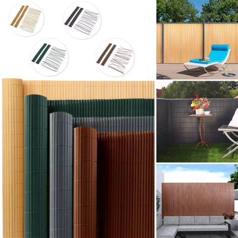 M M Bamboo Pvc Slat Garden Screening Privacy Fencing Fence Panel