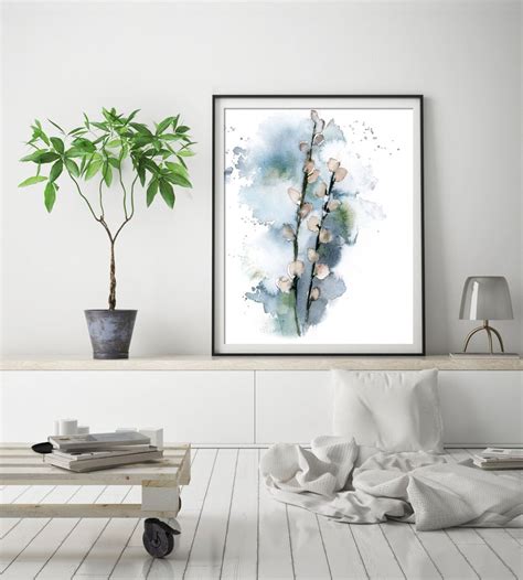 Willow Branch Wall Art Print Spring Flowers Wall Art Decor - Etsy