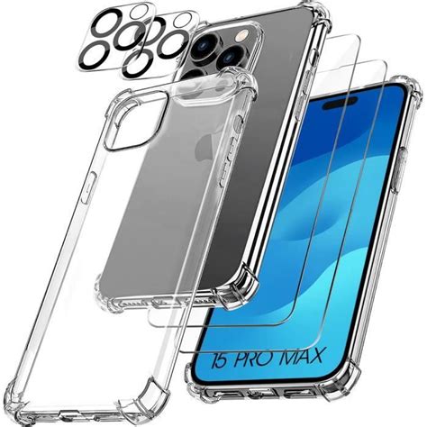 Coque Pour Iphone Pro Max Tpu Renforc Verres Tremp S Ecran Et