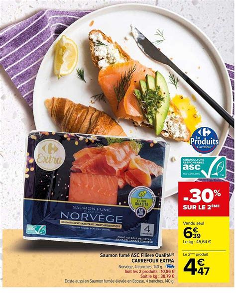 Promo Saumon Fumé Asc Filière Qualité Carrefour Extra chez Carrefour