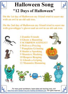 Halloween Songs For Kids Printable