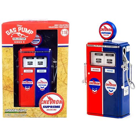 Tokheim Twin Gas Pump Chevron Supreme Red And Blue