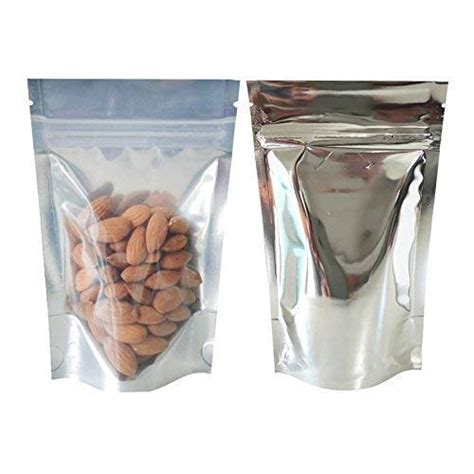 One Side Transparent Food Graded Standup Pouch With Zipper Mm X