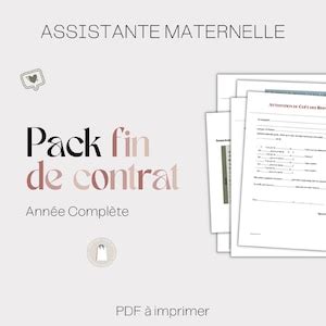 Pack Fin De Contrat Cdi Ann E Compl Te Assistante Maternelle Etsy