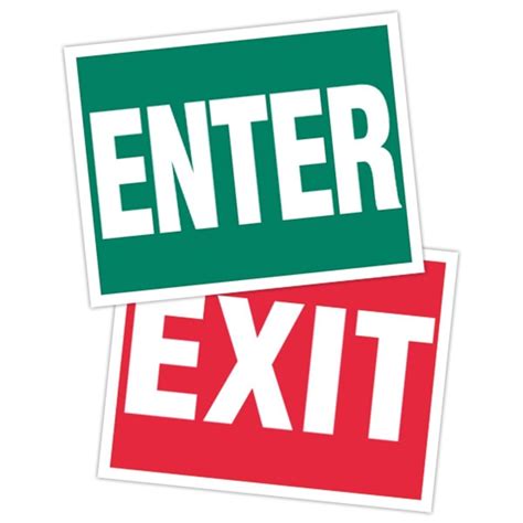 Promotional Enter Exit Sign 14 Pt Plastic Card With Uv Inhibiting