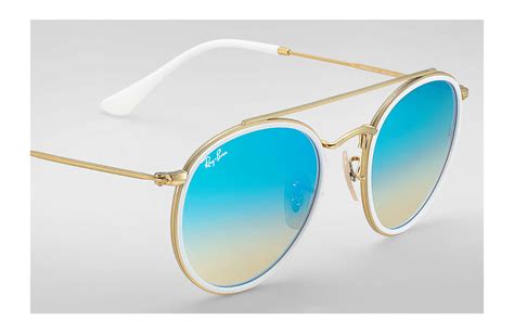 Lyst Ray Ban Round Double Bridge Gold In Metallic