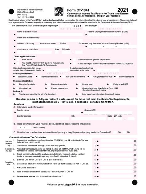 Ct 1041 2021 2024 Form Fill Out And Sign Printable Pdf Template Airslate Signnow