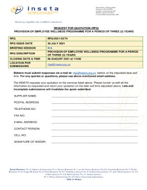 Fillable Online Request For Quotation Rfq Provision Of Employee