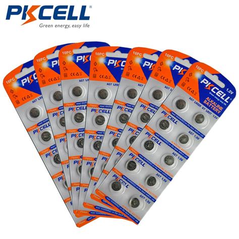 70pcs 7cards PKCELL 1 5V 395 SR927SW 399 SR927W LR927 AG7 Watch Battery