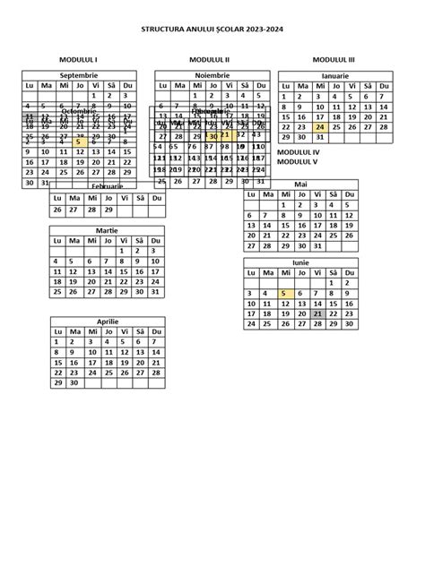 Calendar Scolar 2023 2024 Pdf