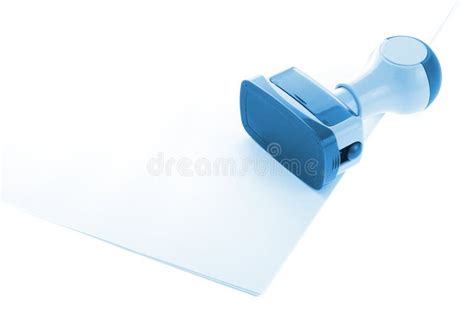 Blue Ink Stamp Over White Paper Stock Photo Image Of Security Bureau