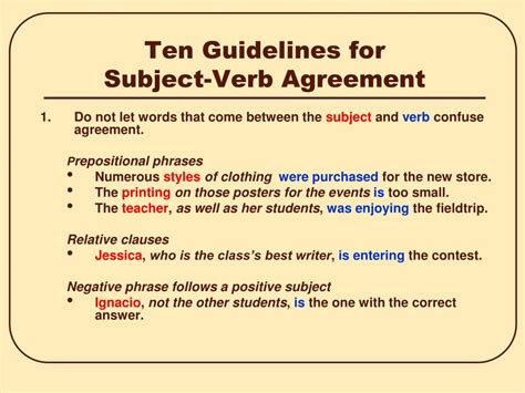 Ppt Subject Verb Agreement Powerpoint Presentation Free Download