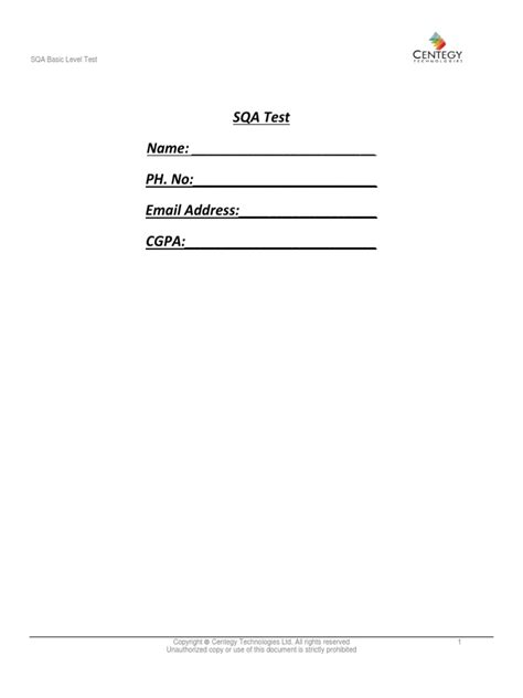 sqa test  software testing information management