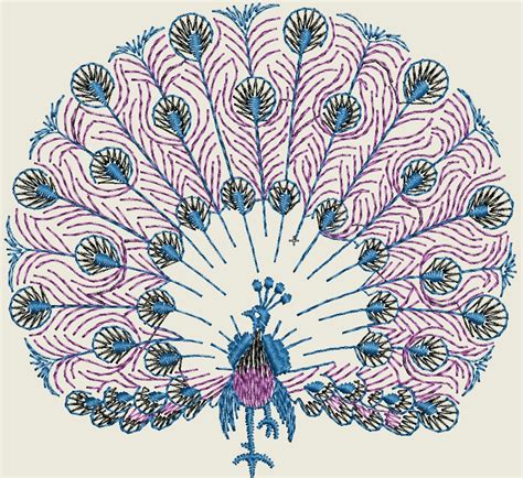 Embroidery design peacock