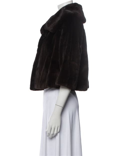 Adrienne Landau Mink Fur Jacket Brown Jackets Clothing ADR31392