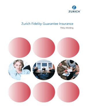 Fillable Online Fidelity Guarantee Zurich Insurance Form Claim Fax