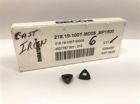 SECO 218 19 100t Md08 Carbide Inserts EDP 35208 Grade Mp1500 2pcs For